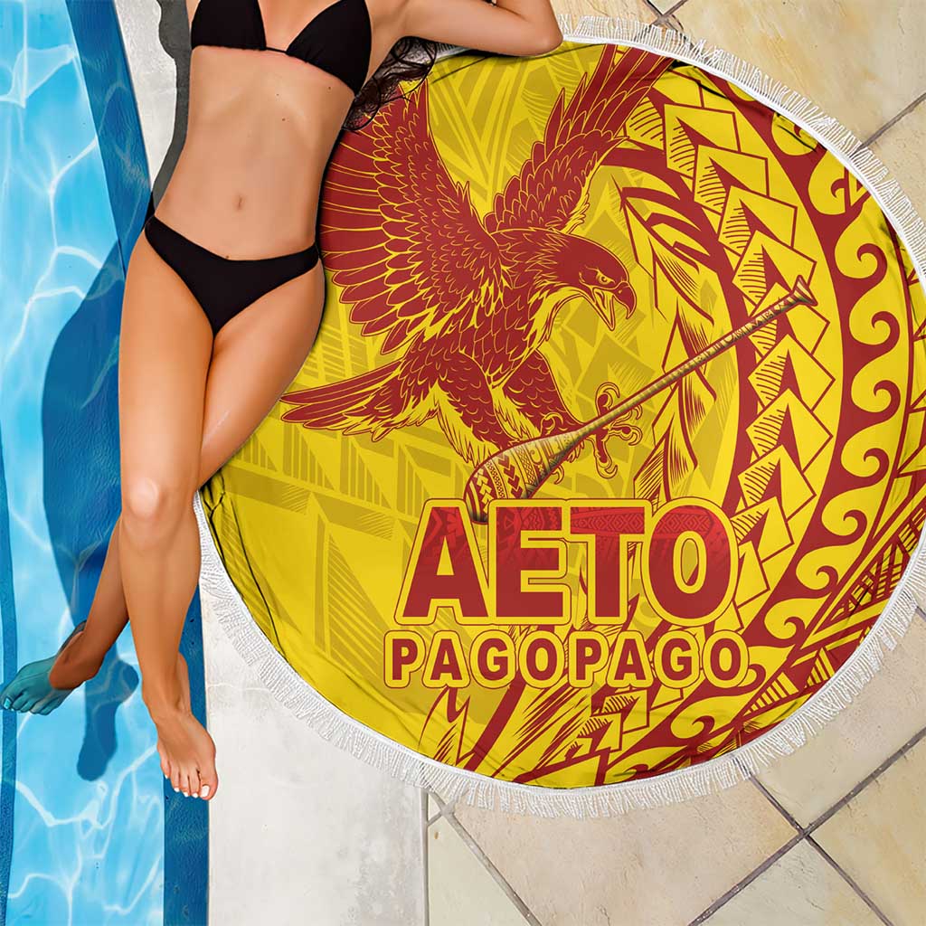 American Samoa Pago Pago Aeto Beach Blanket Wingstyle Red-Gold Color LT03 - Polynesian Pride