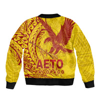 American Samoa Pago Pago Aeto Bomber Jacket Wingstyle Red-Gold Color LT03 - Polynesian Pride