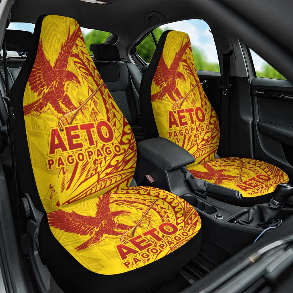 American Samoa Pago Pago Aeto Car Seat Cover Wingstyle Red-Gold Color LT03 One Size Yellow - Polynesian Pride