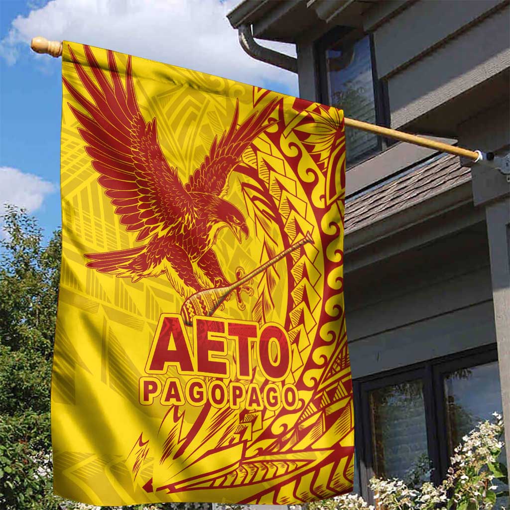 American Samoa Pago Pago Aeto Garden Flag Wingstyle Red-Gold Color LT03 - Polynesian Pride