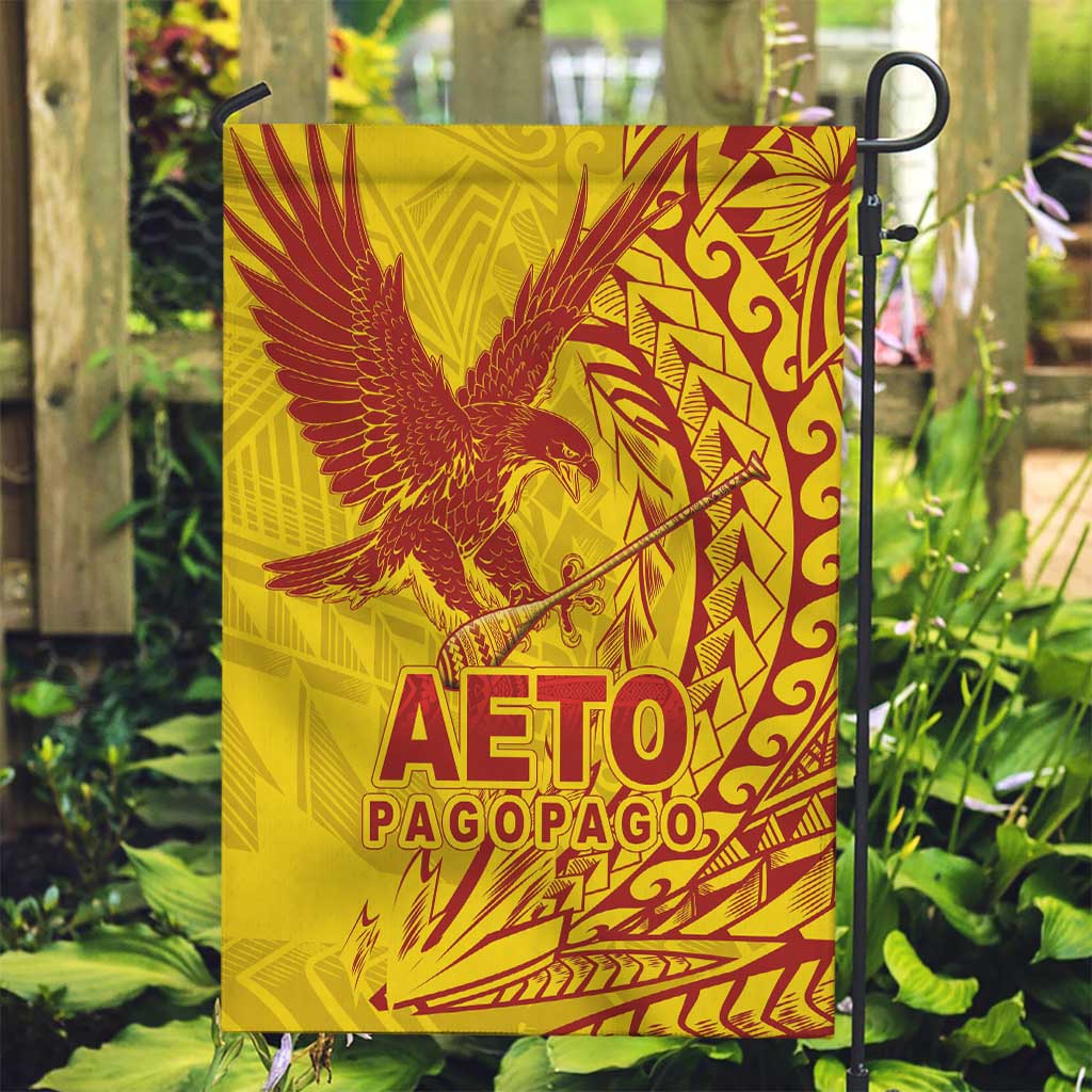 American Samoa Pago Pago Aeto Garden Flag Wingstyle Red-Gold Color LT03 Garden Flag Yellow - Polynesian Pride
