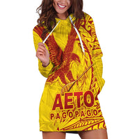 American Samoa Pago Pago Aeto Hoodie Dress Wingstyle Red-Gold Color LT03 Yellow - Polynesian Pride