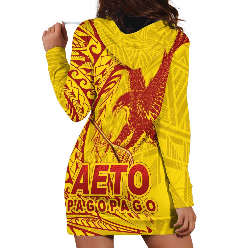 American Samoa Pago Pago Aeto Hoodie Dress Wingstyle Red-Gold Color LT03 - Polynesian Pride