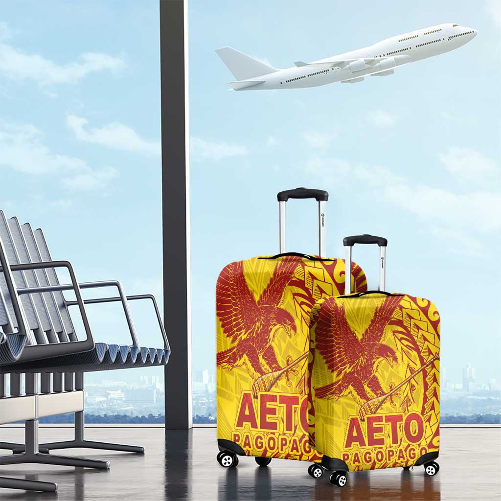 American Samoa Pago Pago Aeto Luggage Cover Wingstyle Red-Gold Color LT03 - Polynesian Pride