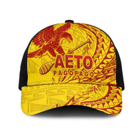 American Samoa Pago Pago Aeto Mesh Trucker Cap Wingstyle Red-Gold Color LT03 One Size Black Yellow - Polynesian Pride
