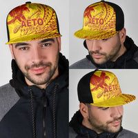 American Samoa Pago Pago Aeto Mesh Trucker Cap Wingstyle Red-Gold Color LT03 - Polynesian Pride