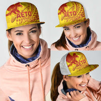 American Samoa Pago Pago Aeto Mesh Trucker Cap Wingstyle Red-Gold Color LT03 - Polynesian Pride