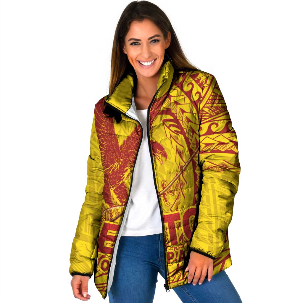 American Samoa Pago Pago Aeto Padded Jacket Wingstyle Red-Gold Color LT03 - Polynesian Pride