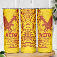 American Samoa Pago Pago Aeto Skinny Tumbler Wingstyle Red-Gold Color LT03 - Polynesian Pride