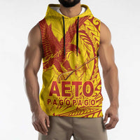 American Samoa Pago Pago Aeto Sleeveless Hoodie Wingstyle Red-Gold Color LT03 - Polynesian Pride
