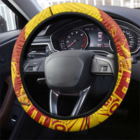 American Samoa Pago Pago Aeto Steering Wheel Cover Wingstyle Red-Gold Color LT03 - Polynesian Pride