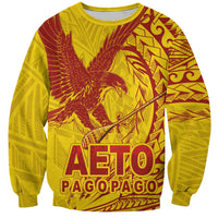 American Samoa Pago Pago Aeto Sweatshirt Wingstyle Red-Gold Color LT03 Unisex Yellow - Polynesian Pride