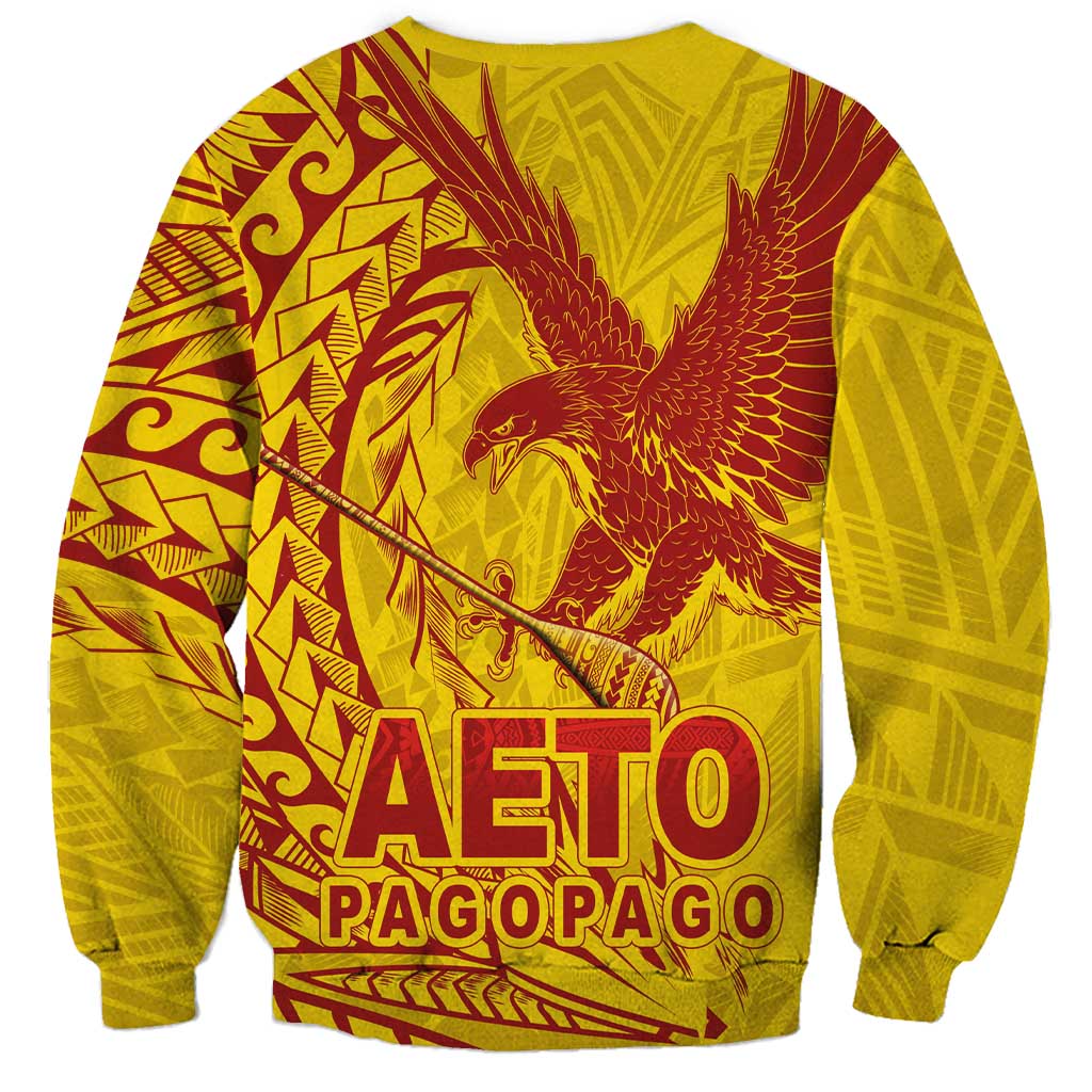 American Samoa Pago Pago Aeto Sweatshirt Wingstyle Red-Gold Color LT03 - Polynesian Pride