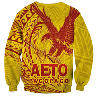 American Samoa Pago Pago Aeto Sweatshirt Wingstyle Red-Gold Color LT03 - Polynesian Pride