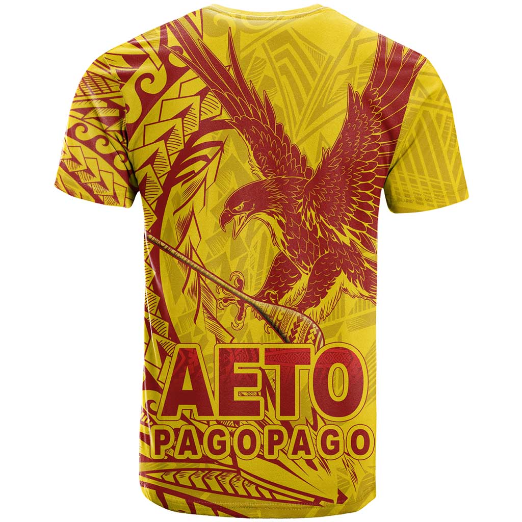 American Samoa Pago Pago Aeto T Shirt Wingstyle Red-Gold Color LT03 - Polynesian Pride