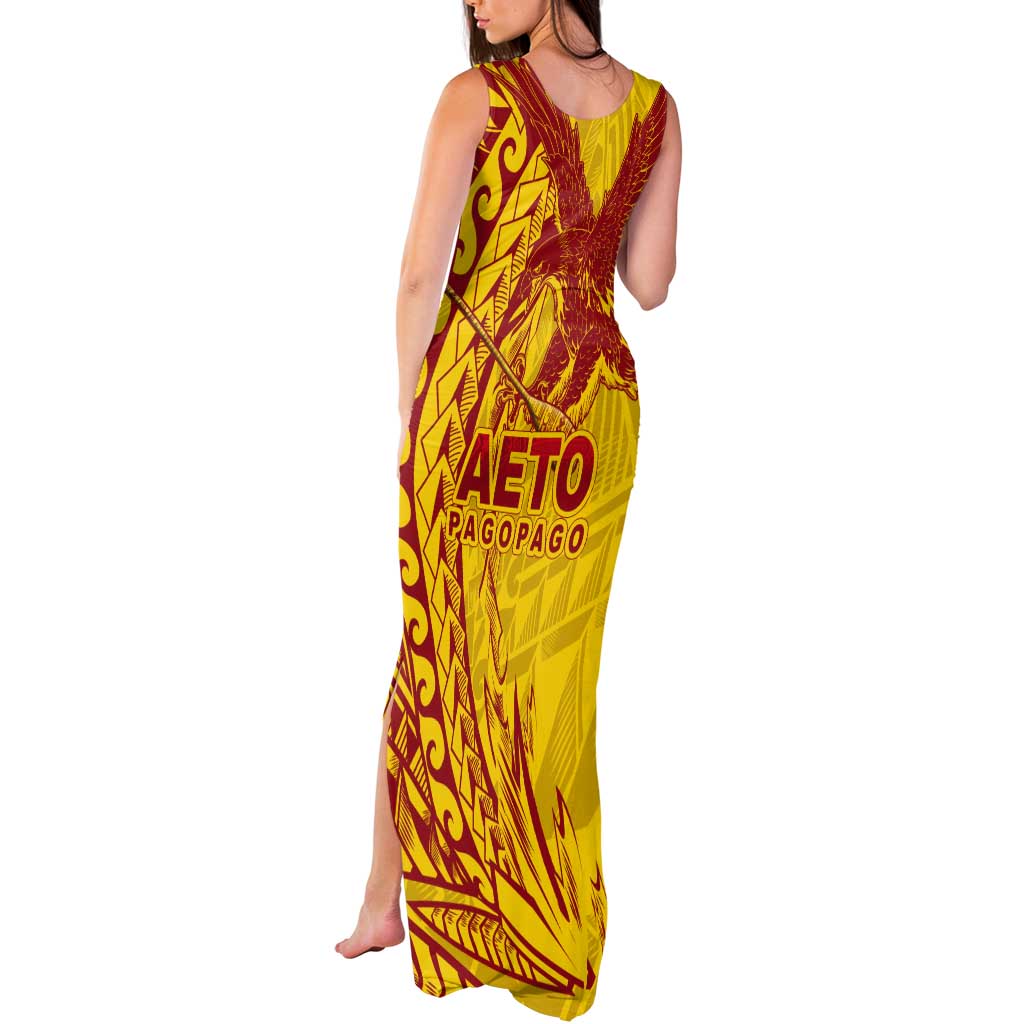 American Samoa Pago Pago Aeto Tank Maxi Dress Wingstyle Red-Gold Color LT03 - Polynesian Pride