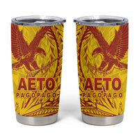 American Samoa Pago Pago Aeto Tumbler Cup Wingstyle Red-Gold Color LT03 Yellow - Polynesian Pride