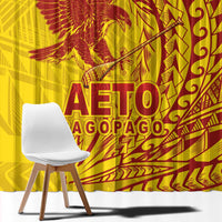 American Samoa Pago Pago Aeto Window Curtain Wingstyle Red-Gold Color LT03 - Polynesian Pride