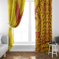 American Samoa Pago Pago Aeto Window Curtain Wingstyle Red-Gold Color LT03 - Polynesian Pride
