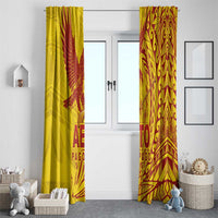 American Samoa Pago Pago Aeto Window Curtain Wingstyle Red-Gold Color LT03 - Polynesian Pride