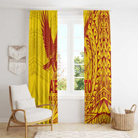 American Samoa Pago Pago Aeto Window Curtain Wingstyle Red-Gold Color LT03 - Polynesian Pride