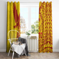 American Samoa Pago Pago Aeto Window Curtain Wingstyle Red-Gold Color LT03 - Polynesian Pride
