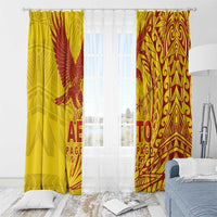 American Samoa Pago Pago Aeto Window Curtain Wingstyle Red-Gold Color LT03 - Polynesian Pride