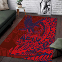 American Samoa Pago Pago Aeto Area Rug Wingstyle Red-Blue Color LT03 Red - Polynesian Pride