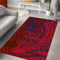 American Samoa Pago Pago Aeto Area Rug Wingstyle Red-Blue Color LT03 - Polynesian Pride