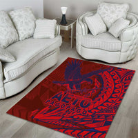 American Samoa Pago Pago Aeto Area Rug Wingstyle Red-Blue Color LT03 - Polynesian Pride