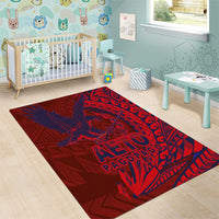 American Samoa Pago Pago Aeto Area Rug Wingstyle Red-Blue Color LT03 - Polynesian Pride