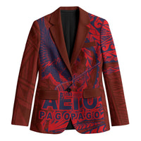 American Samoa Pago Pago Aeto Blazer Wingstyle Red-Blue Color LT03 Unisex Red - Polynesian Pride