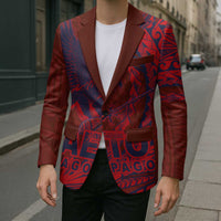 American Samoa Pago Pago Aeto Blazer Wingstyle Red-Blue Color LT03 - Polynesian Pride