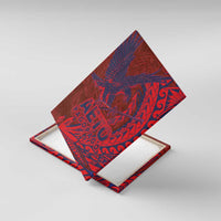 American Samoa Pago Pago Aeto Canvas Wall Art Wingstyle Red-Blue Color LT03 With Frame Red - Polynesian Pride