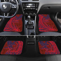 American Samoa Pago Pago Aeto Car Mats Wingstyle Red-Blue Color LT03 Set 4pcs Red - Polynesian Pride