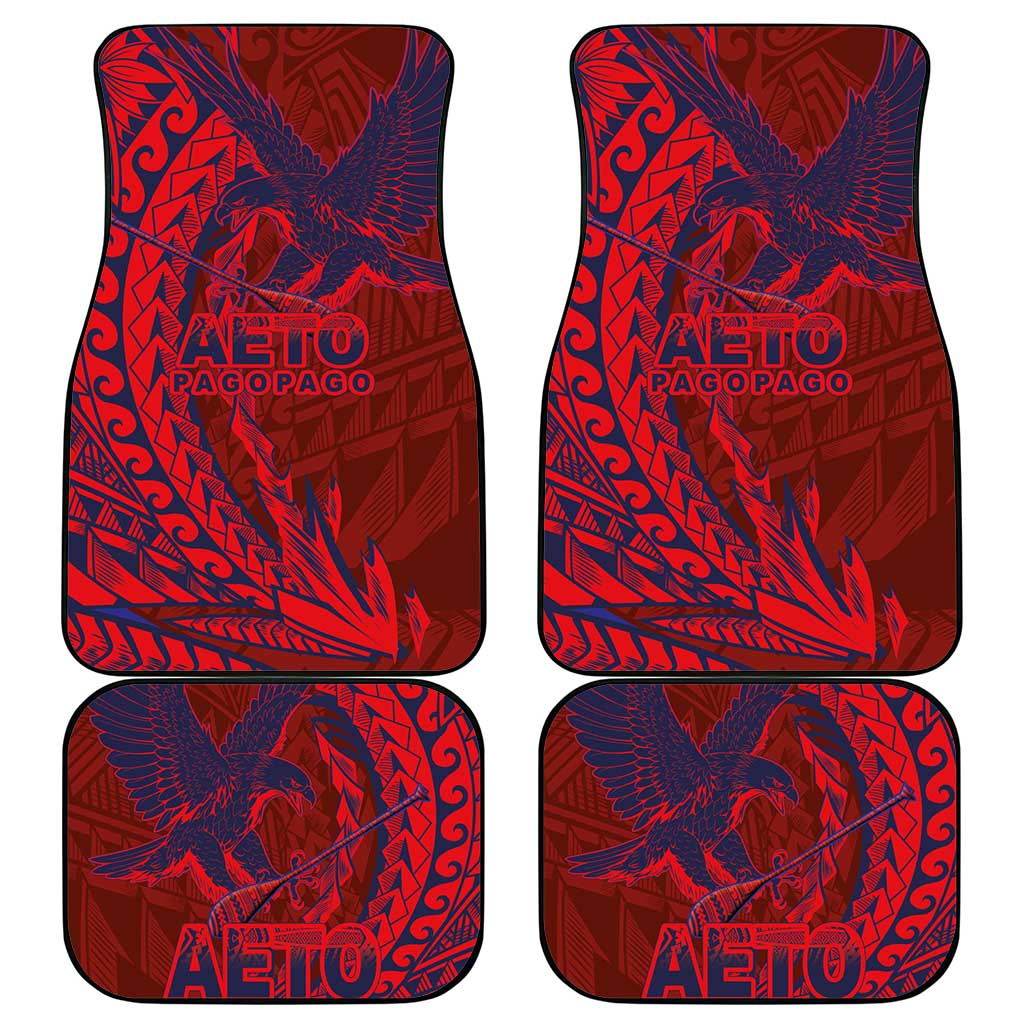 American Samoa Pago Pago Aeto Car Mats Wingstyle Red-Blue Color LT03 - Polynesian Pride