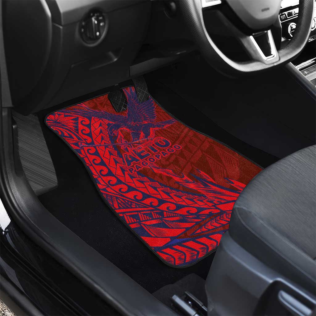 American Samoa Pago Pago Aeto Car Mats Wingstyle Red-Blue Color LT03 - Polynesian Pride