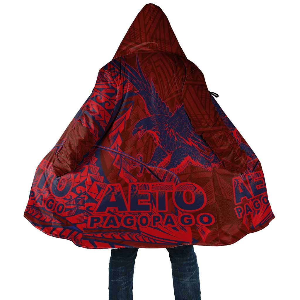 American Samoa Pago Pago Aeto Cloak Wingstyle Red-Blue Color LT03 Unisex Red - Polynesian Pride
