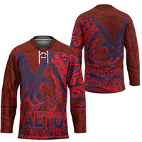 American Samoa Pago Pago Aeto Hockey Jersey Wingstyle Red-Blue Color LT03 - Polynesian Pride