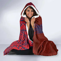 American Samoa Pago Pago Aeto Hooded Blanket Wingstyle Red-Blue Color LT03 - Polynesian Pride