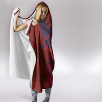 American Samoa Pago Pago Aeto Hooded Blanket Wingstyle Red-Blue Color LT03 - Polynesian Pride