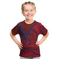 American Samoa Pago Pago Aeto Kid T Shirt Wingstyle Red-Blue Color LT03 Red - Polynesian Pride