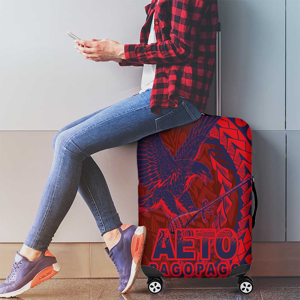 American Samoa Pago Pago Aeto Luggage Cover Wingstyle Red-Blue Color LT03 - Polynesian Pride