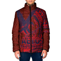 American Samoa Pago Pago Aeto Padded Jacket Wingstyle Red-Blue Color LT03 Red - Polynesian Pride