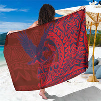 American Samoa Pago Pago Aeto Sarong Wingstyle Red-Blue Color LT03 One Size 44 x 66 inches Red - Polynesian Pride