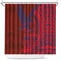 American Samoa Pago Pago Aeto Shower Curtain Wingstyle Red-Blue Color LT03 Red - Polynesian Pride