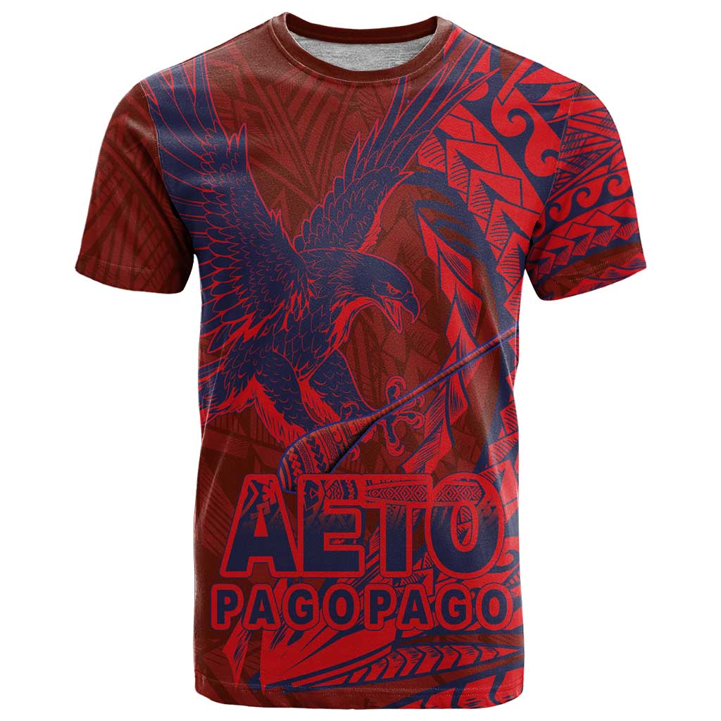 American Samoa Pago Pago Aeto T Shirt Wingstyle Red-Blue Color LT03 Red - Polynesian Pride