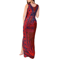 American Samoa Pago Pago Aeto Tank Maxi Dress Wingstyle Red-Blue Color LT03 - Polynesian Pride