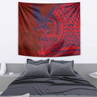 American Samoa Pago Pago Aeto Tapestry Wingstyle Red-Blue Color LT03 - Polynesian Pride