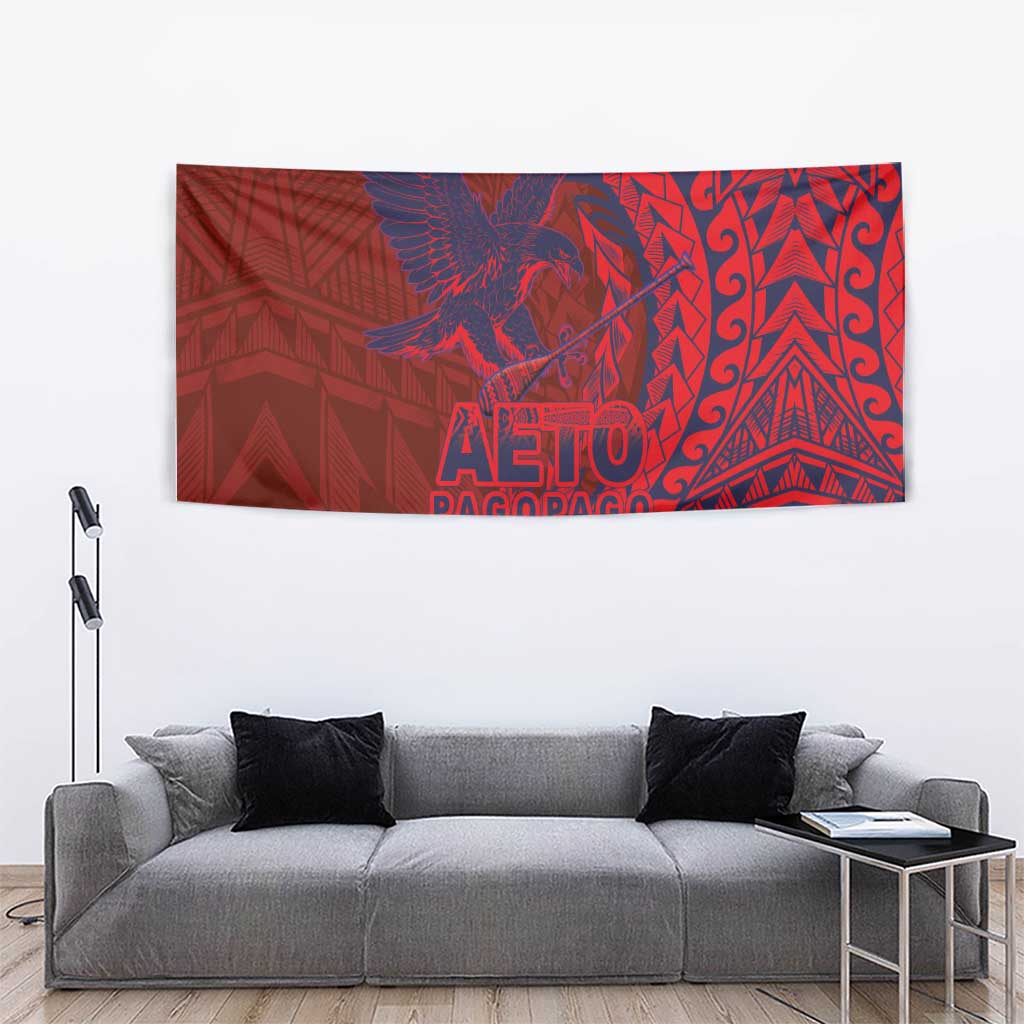 American Samoa Pago Pago Aeto Tapestry Wingstyle Red-Blue Color LT03 - Polynesian Pride